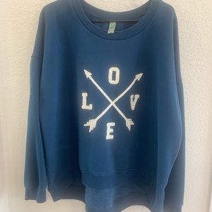 Turquoise Hi-Lo LOVE Sweatshirt